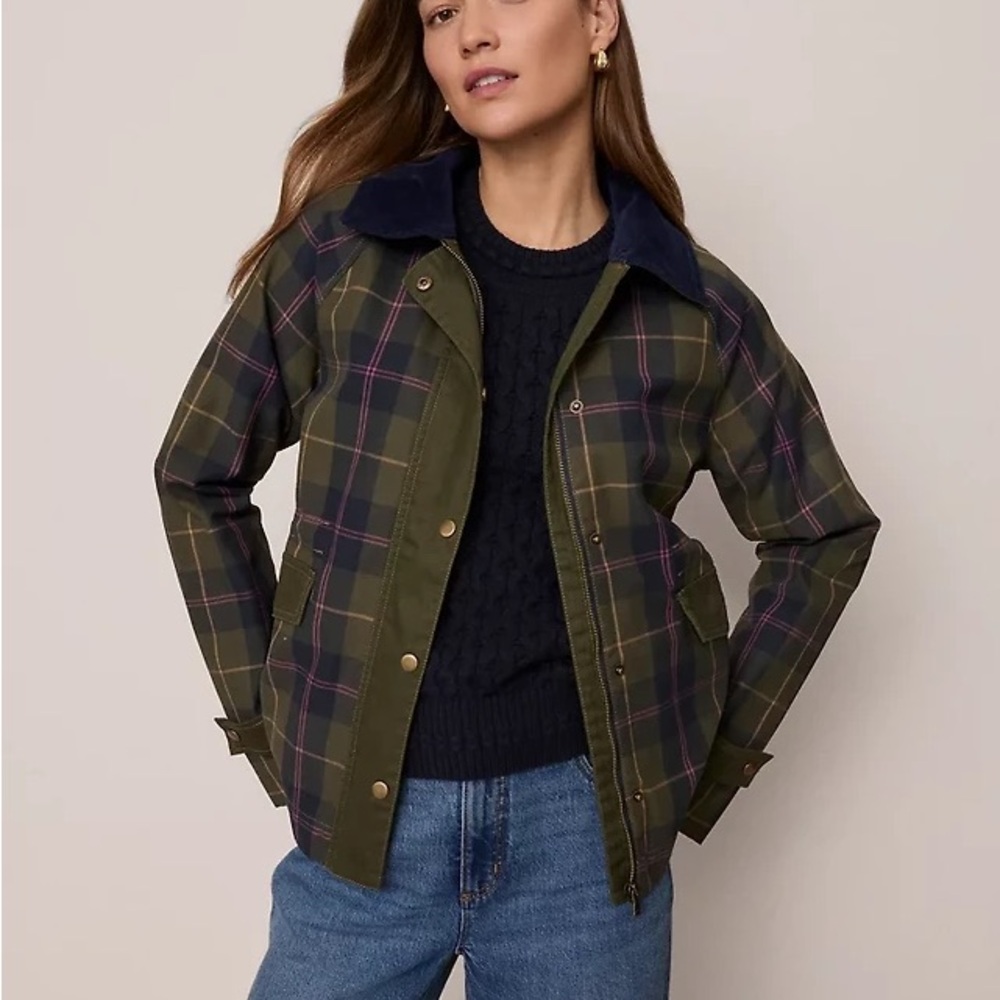 Ann Taylor Weekend Collection Plaid Collared Jacket
